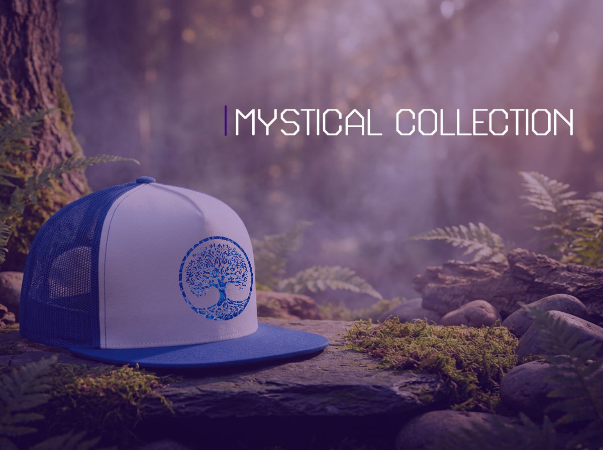 For fashion conscious spiritual seekers: mystical sacred geometry inspired flat bill snapback truckers hats collection by Black Rainbow Caps