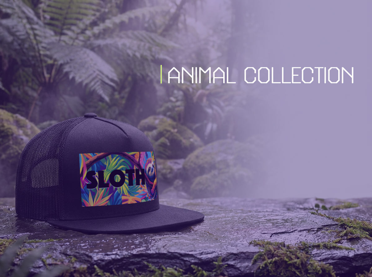 For animal Lovers: wildlife inspired flat bill snapback truckers hats collection by Black Rainbow Caps